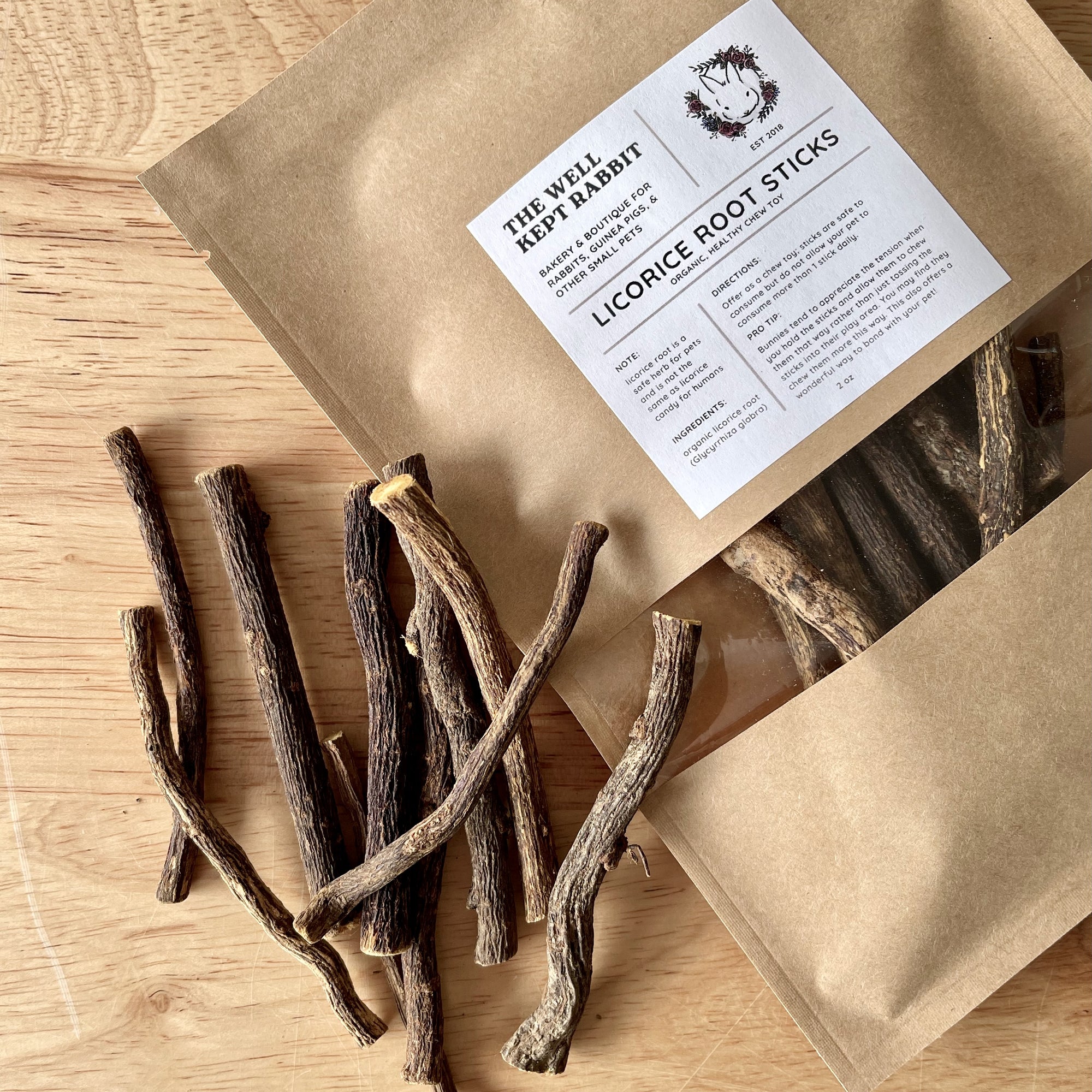 Organic Licorice Root Chew Sticks Well Kept Rabbit