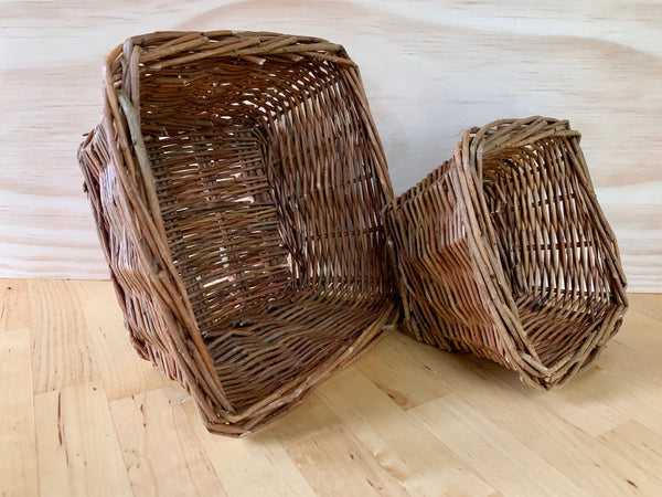 Large Square Willow Basket | Chewing, Storing Hay, Food, Toys | Bunny Rabbit, Guinea Pigs, Chinchilla Chew Toy | Handmade