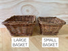Small Square Willow Basket | Chewing, Storing Hay, Food, Toys | Bunny Rabbit, Guinea Pigs, Chinchilla Chew Toy | Handmade